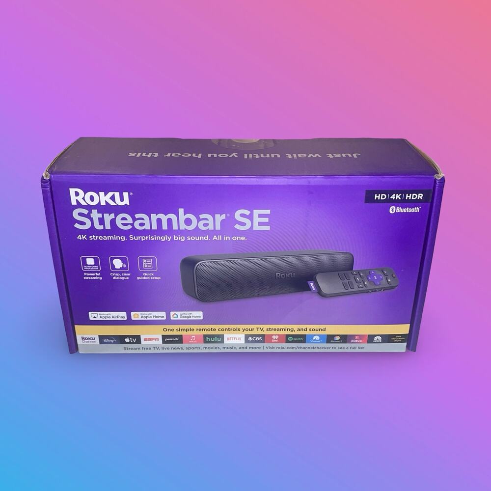 Roku Streambar SE 4K HDR Streaming Media Player & Compact Soundbar Black